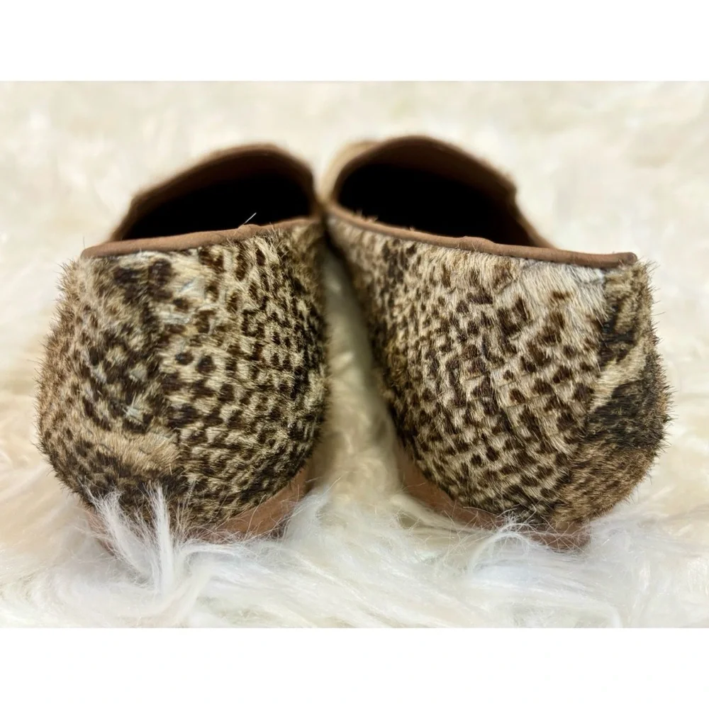 Anthropologie Bernardo Emma Snake Embossed Genuine Calf Hair Loafer Flats